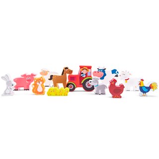 Farm animals in box